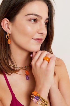 Pendientes Osito De Goma Azul Acero inoxidable h5 Imagen3
